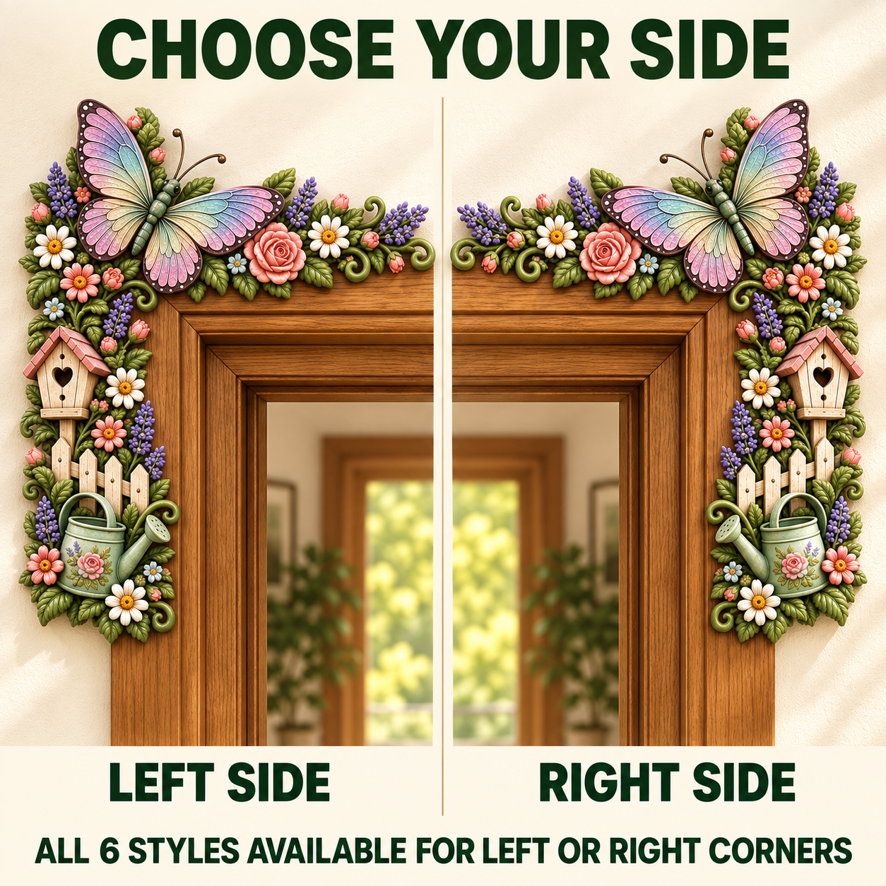 Garden Door Frame Corner Decor – 6 Nature-Inspired Styles 🌸🦋