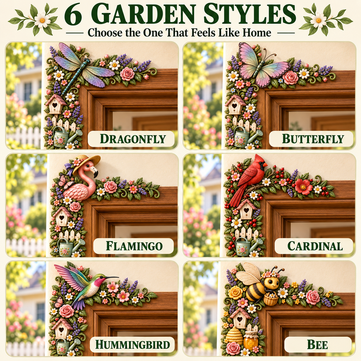 Garden Door Frame Corner Decor – 6 Nature-Inspired Styles 🌸🦋